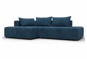 Диван угловой Лига-103 НПБ угол левый BRUT 11 синий (Велюр)