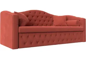 Прямой диван Мечта Коралловый (Микровельвет)
