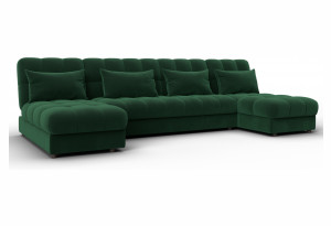 Диван П-образный Лига-116 НПБ SEVEN 626 зеленый (Велюр)