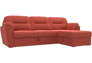 Угловой диван Бостон Коралловый (Микровельвет)