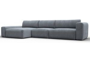 Диван угловой Лига-066 НПБ Лонг угол левый TOWER 10 серый (Велюр)