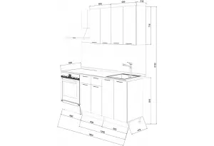   Кухонный гарнитур «Лина» длиной 120 см (Комплект №3)