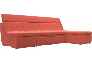 Угловой модульный диван Холидей Люкс Коралловый (Микровельвет)