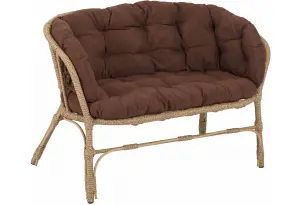 Диван Багама, полиротанг, подушка коричневая