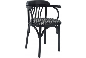 Кресло Венское мягкое с рогожкой, венге (черный)