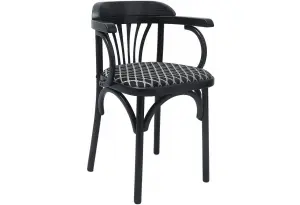 Кресло Венское мягкое с рогожкой, венге (черный)