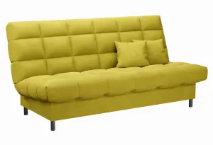 ЮТА Диван прямой горчичный ППУ, с черными ножками