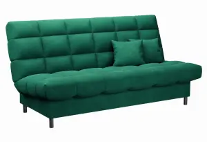 ЮТА Диван прямой зеленый ППУ, с черными ножками