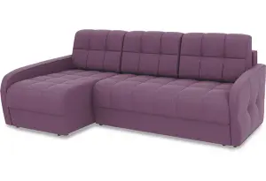 Диван угловой левый «Аспен Slim Т2» (Kolibri Violet (велюр) фиолетовый)
