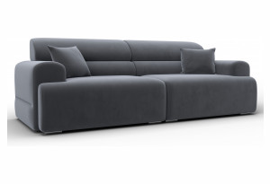 Диван прямой Лига-109 НПБ SEVEN 17 серый (Велюр)