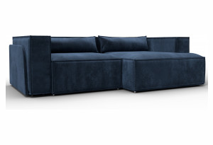 Диван угловой Лига-061 угол правый TOWER 13 синий (Велюр)
