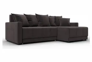 Диван угловой Лига-125 угол универсальный SEVEN 727 коричневый (Велюр)