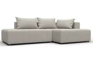 Диван угловой Лига-103 НПБ угол правый Амур 02 бежевый (Рогожка)