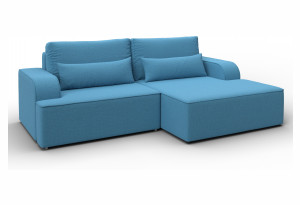 Диван угловой Лига-120 угол правый Амур 10 голубой (Рогожка)