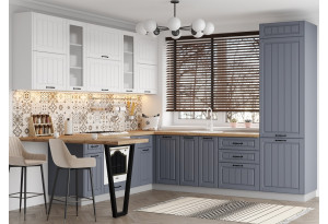 Модульная кухня Империя Белый эмалит / Серый эмалит МДФ