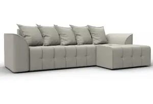 Диван угловой Лига-113 угол правый Амур 02 бежевый (Рогожка)