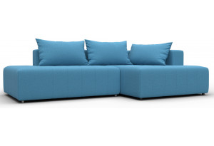 Диван угловой Лига-103 НПБ угол правый Амур 10 голубой (Рогожка)