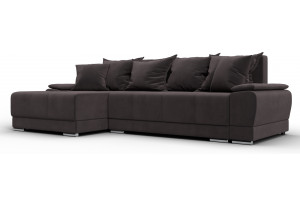 Диван угловой Лига-119 угол левый SEVEN 727 коричневый (Велюр)