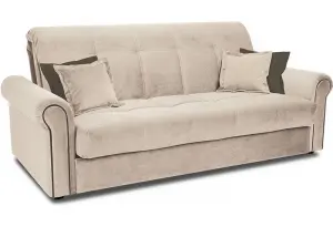 Диван «Глория Т1» (160х200) Pony Beige (микровелюр), бежевый
