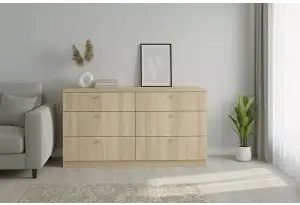 Комод 140х40х72 см с 6-ю ящиками Теви
