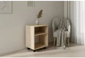 Тумба прикроватная 40х30х50 см с полкой на колёсиках Теви