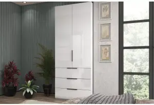 Шкаф 2-х дверный с полками и ящиками, 90 см Люкс