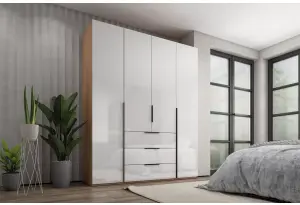 Шкаф 4-х дверный с полками и ящиками, 180 см Люкс