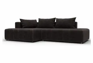 Диван угловой Лига-103 НПБ угол левый BRUT 17 коричневый (Велюр)