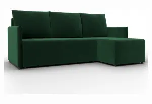 Диван угловой Лига-124 угол универсальный SEVEN 626 зеленый (Велюр)
