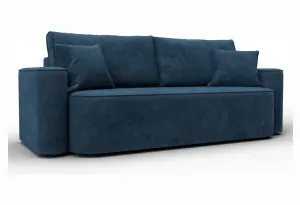 Диван прямой Лига-118 НПБ BRUT 11 синий (Велюр)