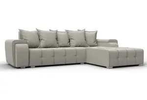 Диван угловой Лига-121 правый угол Амур 02 бежевый (Рогожка)