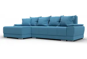 Диван угловой Лига-119 угол левый Амур 10 голубой (Рогожка)