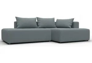 Диван угловой Лига-103 НПБ угол правый Амур 07 серый (Рогожка)