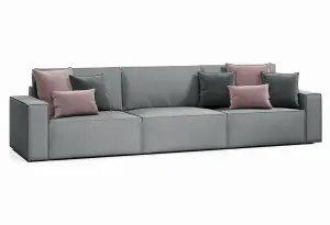 КОРСО XL Диван тканевый прямой серый