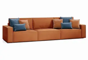 КОРСО XL Диван тканевый прямой терракотовый