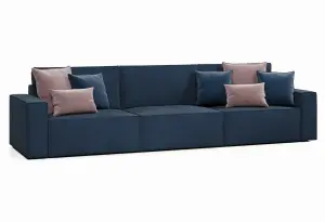 КОРСО XL Диван тканевый прямой темно-синий