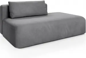 НОВЫЕ ЭМОЦИИ МИНИ Диван прямой, серый, банкетка справа