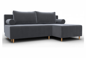 Диван угловой Лига-102 угол универсальный SEVEN 17 серый (Велюр)