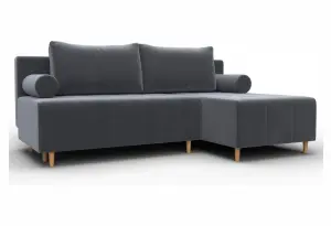Диван угловой Лига-102 угол универсальный SEVEN 17 серый (Велюр)