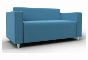 Диван прямой Лига-093 ВН Амур 10 голубой (Рогожка)