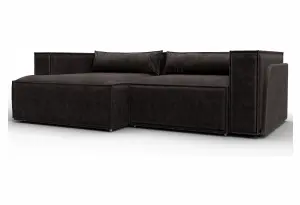 Диван угловой Лига-061 угол левый BRUT 17 коричневый (Велюр)