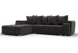 Диван угловой Лига-121 левый угол LAIM 10 темно-коричневый (Велюр)