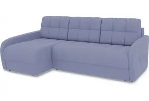 Диван угловой левый «Аспен Slim Т2» (Poseidon Blue Graphite (иск.замша) серо-фиолетовый)