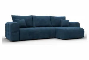 Диван угловой Лига-110 НПБ угол универсальный BRUT 11 синий (Велюр)