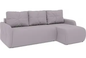 Диван угловой правый «Томас Slim Т1» (Poseidon Pale Lavender (иск.замша) бледно-лавандовый)