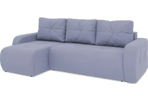 Диван угловой левый «Томас Т1» (Poseidon Blue Graphite (иск.замша) серо-фиолетовый)