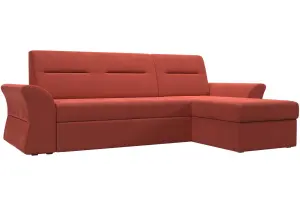 Угловой диван Клайд Коралловый (Микровельвет)