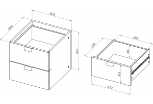 S01903 Фора модуль с двумя ящиками 33х33х37, белый