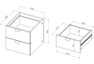 S01903 Фора модуль с двумя ящиками 33х33х37, белый