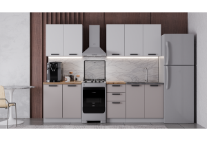 Модульная кухня Фортуна Белый / Бежевый МДФ 2 м